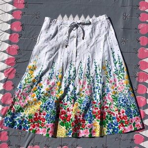 Vintage Floral Midi Skirt